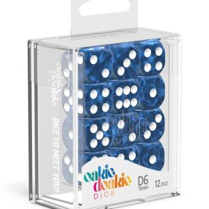 12 Dados 16mm Marble Azul