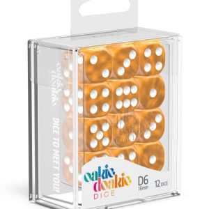 12 Dados 16mm Marble Naranja