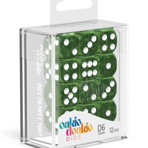 12 Dados 16mm Marble Verde