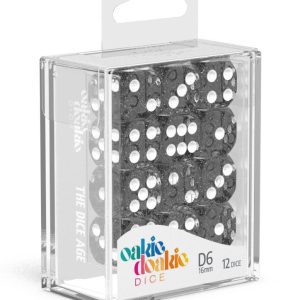 12 Dados 16mm Speckled Negro