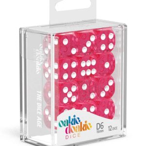 12 Dados 16mm Speckled Rosa