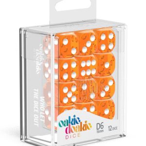 12 Dados 16mm Translucent Naranja