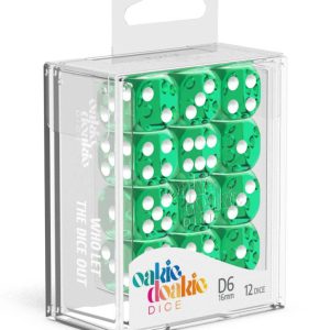 12 Dados 16mm Translucent Verde