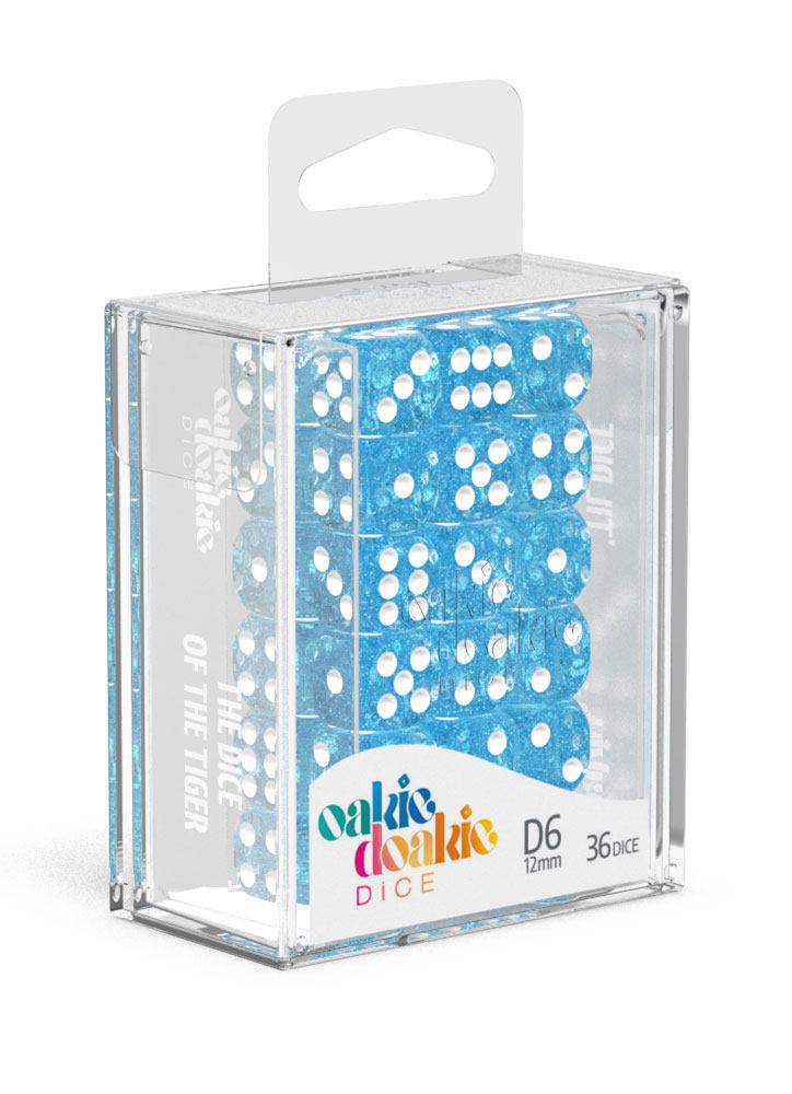 36 Dados 12mm Speckled Azul Claro