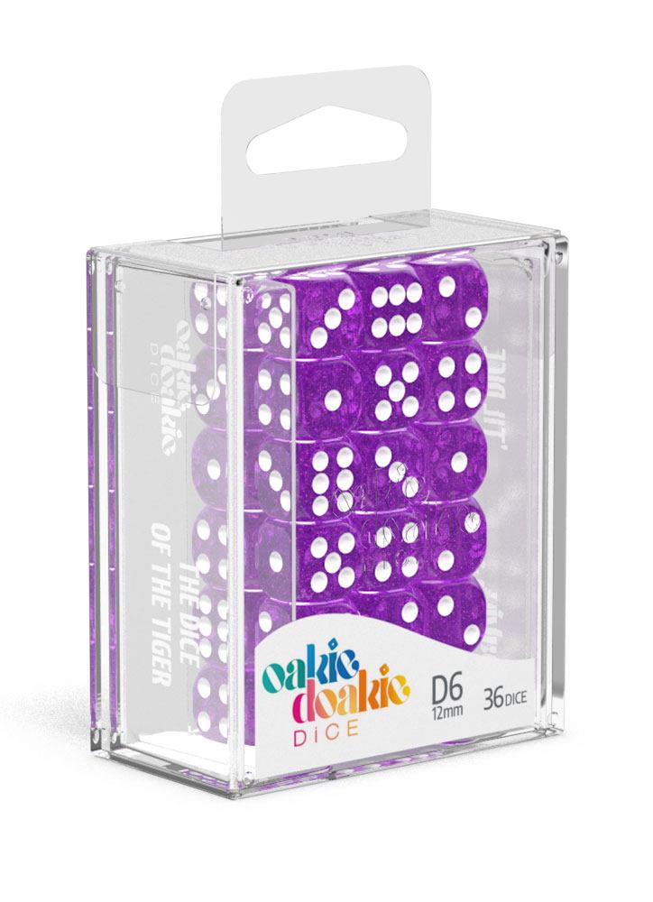 36 Dados 12mm Speckled Purpura