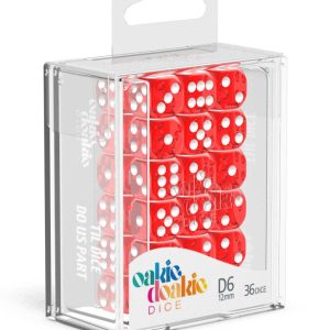 36 Dados 12mm Translucent Rojo