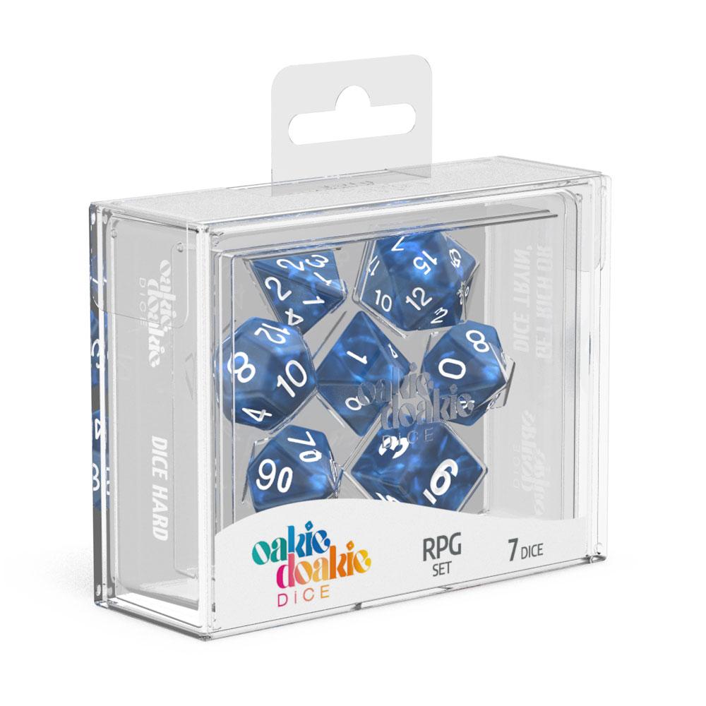 7 Dados Set Marble Azul
