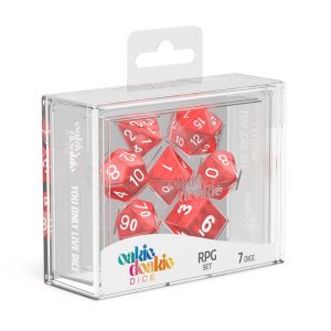 7 Dados Set Marble Rojo