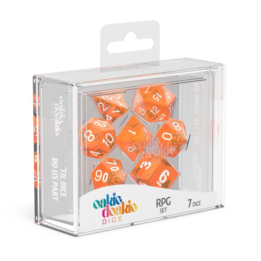 7 Dados Set Translucent Naranja