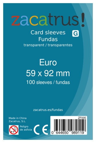 [ZF005] Fundas Zacatrus Euro (59 mm X 92 mm) (55 uds)